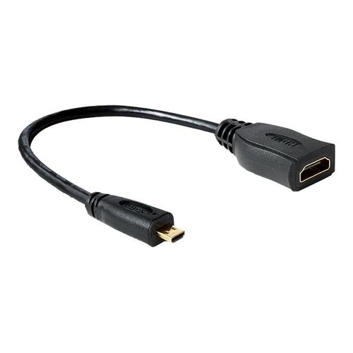 Delock High Speed HDMI with Ethernet - Adaptateur HDMI - 19 pin micro HDMI Type D mâle pour HDMI femelle - 23 cm - noir