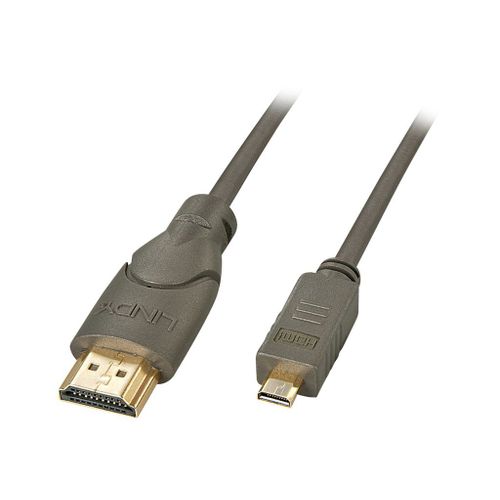 Lindy - Adaptateur HDMI - 19 pin micro HDMI Type D mâle pour HDMI mâle - 2 m - noir
