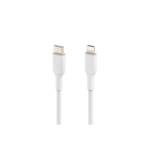 Belkin BOOST CHARGE - Câble Lightning - 24 pin USB-C mâle pour Lightning mâle - 1 m - blanc - Alimentation USB (18 W)