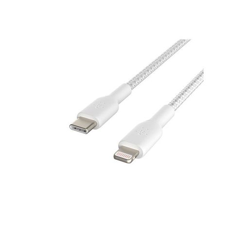Belkin BOOST CHARGE - Câble Lightning - 24 pin USB-C mâle pour Lightning mâle - 2 m - blanc - Alimentation USB (18 W)