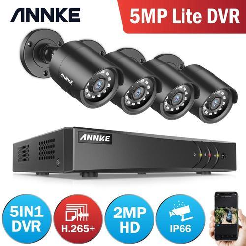 Kit Vidéosurveillance Full HD 1080P 4 Caméras 8 Canaux CH Disque Dur 1To Système de Sécurité Complet NVR Ultra HD Vision Nocturne CCTV DVR IR