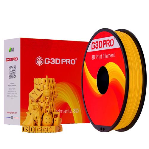 G3D PRO® Filament PLA Jaune pour imprimante 3D, 1,75 mm, Bobine de 500g, Précision dimensionnelle ± 0.03mm