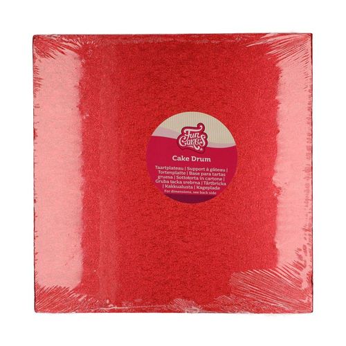 Plateau À Gâteau Carré 30cm Rouge