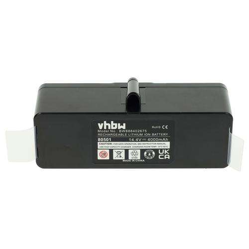 vhbw Batterie compatible avec iRobot Roomba 564, 565, 570, 580, 581, 590, 572, 577, 582, 583 aspirateur, noir (4000mAh, 14,4V, Li-ion)