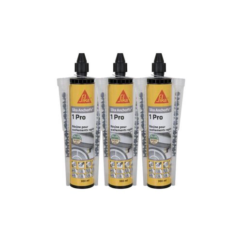 Lot de 3 résines de scellement chimique rapide SIKA Anchorfix-1 Evolution - Gris - 300ml