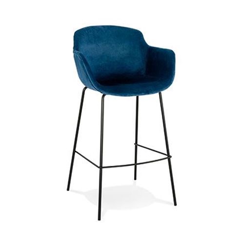 Chaise De Bar 59x54x107,5 Cm En Velours Bleu Foncé - Guido