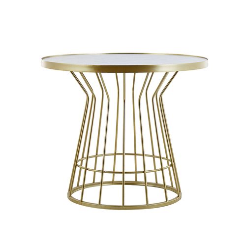 Table Basse Effet Marbre Blanc Et Doré Concan