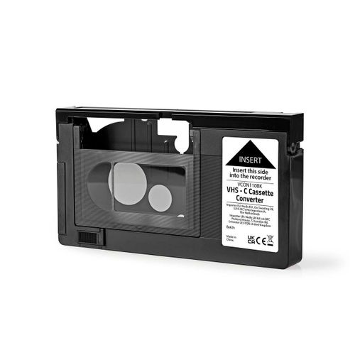 Convertisseur VHS | Conversion: VHS-C à VHS | Brancher et utiliser | Noir