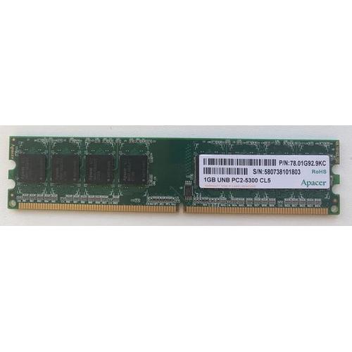 barrette mémoire RAM APACER 78.01G92.9KC 1GB DDR2 ECC PC2-5300 667Mhz CL5 240-Pin