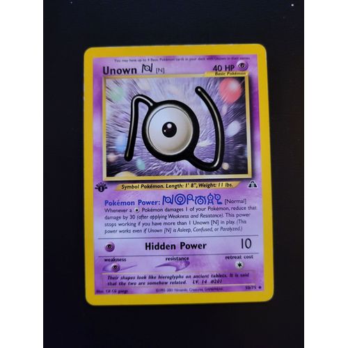 Unown N 50/75 Set Neo Discovery 1ere Edition Eng