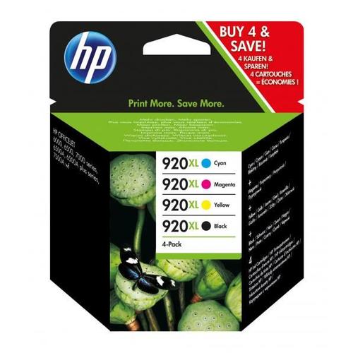 HP 920XL - Pack de 4 cartouches d'encre haute capacité - noir, cyan, magenta, jaune (C2N92AE HP 920 XL)