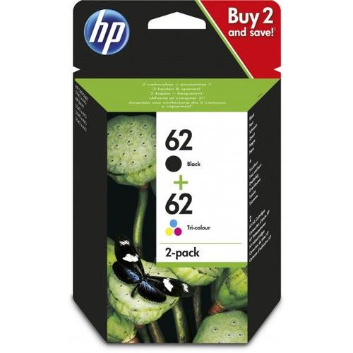 HP 62 2-pack (N9J71AE) - Pack de 2 cartouches d'encre - noir, couleurs