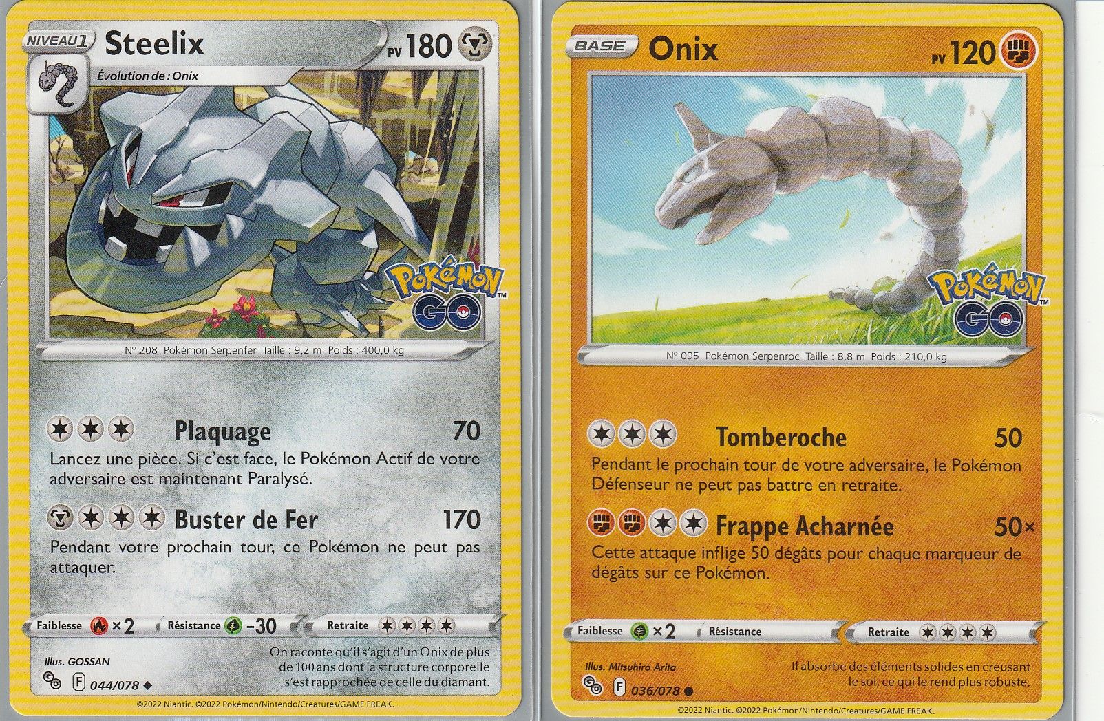 2 Cartes Pokemon - Steelix 044/078 + Onix 036/078 - Eb10,5 - Pokemo...