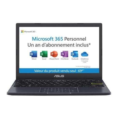 ASUS Vivobook E210MA-GJ969WS Noir avec Numpad + Souris + Sacoche + Office 365 1 an Intel Celeron - 11.6'