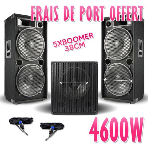Pack 15-215-SK 4600W Sub38 -2 Enceintes 15" +CABLES