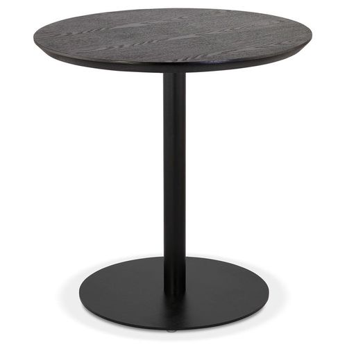 Petite Table À Diner 'dexter' Ronde En Bois Noir Et Métal Noir - Ø 60 Cm