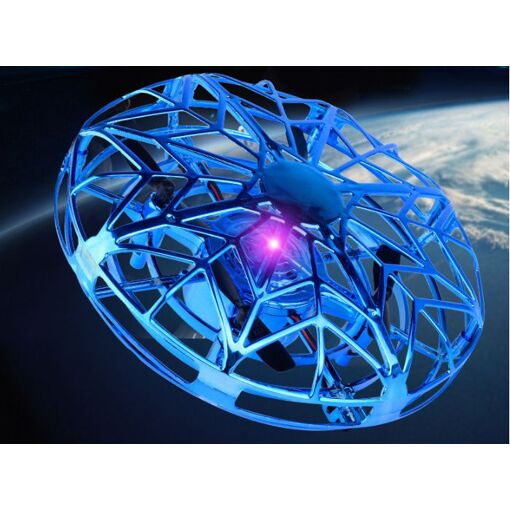 Drone Jouet Volant Avec Induction Infrarouge - Balle LED Pour Enfants - Contrôle Gestuel - Bleu