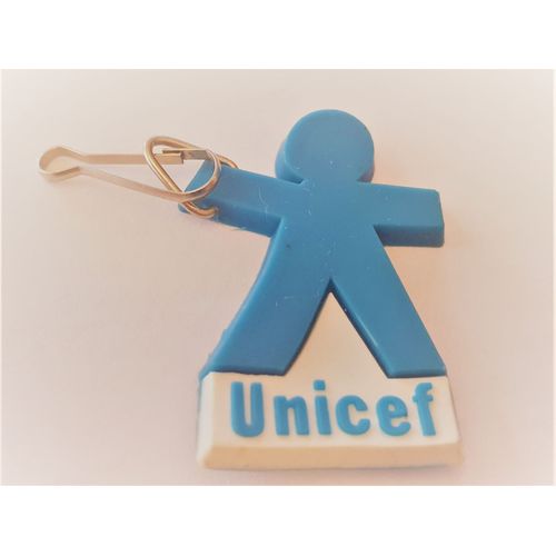 Porte-Clefs Ancien Unicef 4 Cm X 3 Cm Plastique