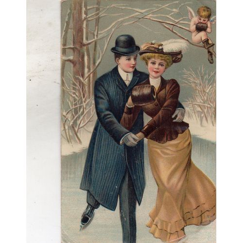 Carte Postale Fantaisie Année 1910 - Avec Timbre Et Oblitération ( Réf Couples ) - Série 145