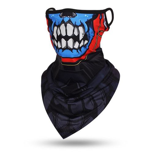 Foulard Triangle Fin Coupe-Vent Unisexe,Écharpe Tête De Mort,Bandana,Boucles D'oreille,Cagoule De Sport,Guêtres De Cou,Impression Numérique,Extérieur