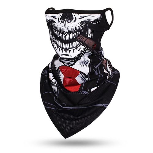 Foulard Triangle Fin Coupe-Vent Unisexe,Écharpe Tête De Mort,Bandana,Boucles D'oreille,Cagoule De Sport,Guêtres De Cou,Impression Numérique,Extérieur