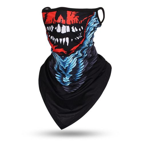 Foulard Triangle Fin Coupe-Vent Unisexe,Écharpe Tête De Mort,Bandana,Boucles D'oreille,Cagoule De Sport,Guêtres De Cou,Impression Numérique,Extérieur