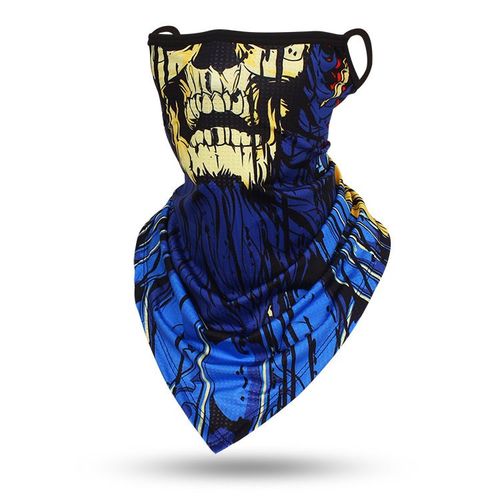 Foulard Triangle Fin Coupe-Vent Unisexe,Écharpe Tête De Mort,Bandana,Boucles D'oreille,Cagoule De Sport,Guêtres De Cou,Impression Numérique,Extérieur