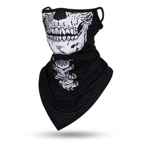 Foulard Triangle Fin Coupe-Vent Unisexe,Écharpe Tête De Mort,Bandana,Boucles D'oreille,Cagoule De Sport,Guêtres De Cou,Impression Numérique,Extérieur