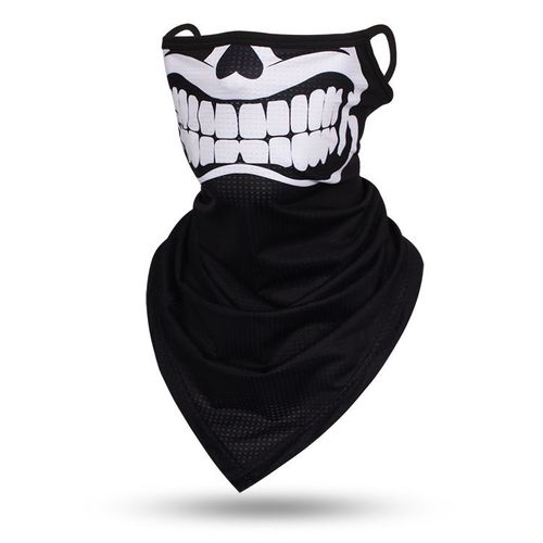 Foulard Triangle Fin Coupe-Vent Unisexe,Écharpe Tête De Mort,Bandana,Boucles D'oreille,Cagoule De Sport,Guêtres De Cou,Impression Numérique,Extérieur