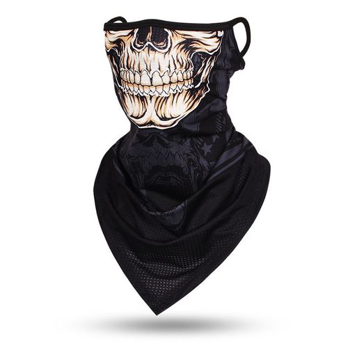 Foulard Triangle Fin Coupe-Vent Unisexe,Écharpe Tête De Mort,Bandana,Boucles D'oreille,Cagoule De Sport,Guêtres De Cou,Impression Numérique,Extérieur