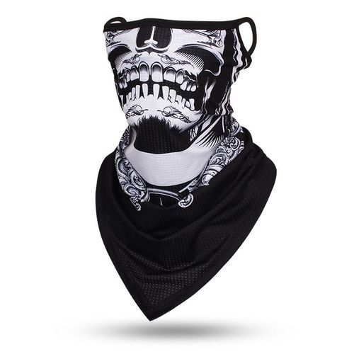 Foulard Triangle Fin Coupe-Vent Unisexe,Écharpe Tête De Mort,Bandana,Boucles D'oreille,Cagoule De Sport,Guêtres De Cou,Impression Numérique,Extérieur