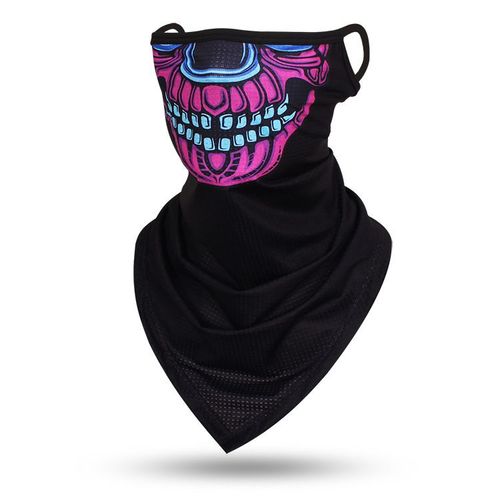 Foulard Triangle Fin Coupe-Vent Unisexe,Écharpe Tête De Mort,Bandana,Boucles D'oreille,Cagoule De Sport,Guêtres De Cou,Impression Numérique,Extérieur