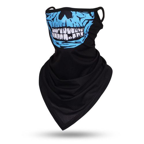 Foulard Triangle Fin Coupe-Vent Unisexe,Écharpe Tête De Mort,Bandana,Boucles D'oreille,Cagoule De Sport,Guêtres De Cou,Impression Numérique,Extérieur