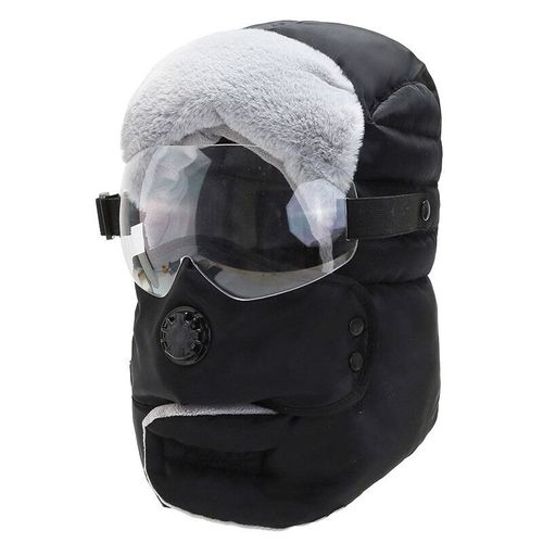 Chapeau De Ski Épais Pour Hommes Et Femmes,Capuche Imperméable Avec Lunettes,Casquette De Cyclisme,Cagoule Chaude,Mode Extérieure,Hiver