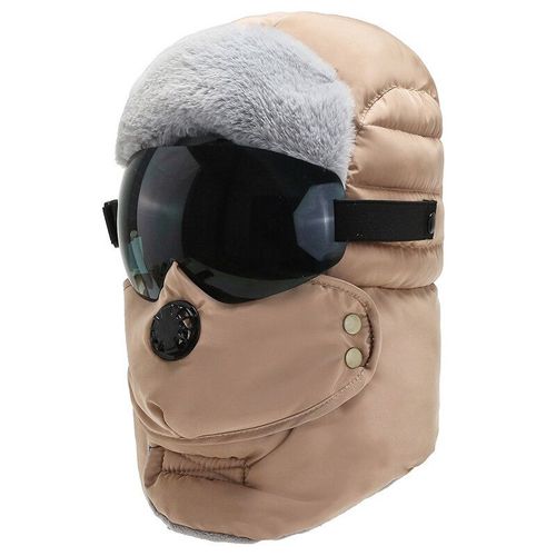 Chapeau De Ski Épais Pour Hommes Et Femmes,Capuche Imperméable Avec Lunettes,Casquette De Cyclisme,Cagoule Chaude,Mode Extérieure,Hiver
