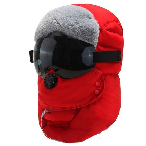 Chapeau De Ski Épais Pour Hommes Et Femmes,Capuche Imperméable Avec Lunettes,Casquette De Cyclisme,Cagoule Chaude,Mode Extérieure,Hiver
