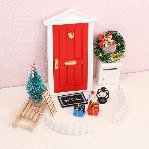 15pcs Porte Du Lutin De Noël,Kit Loisirs Créatif Miniature Décorative, Kit Petit Lutin Noël, Ensemble De Porte Magique Lutin Farceur