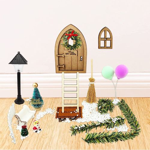 20pcs Porte Du Lutin De Noël,Kit Loisirs Créatif Miniature Décorative, Kit Petit Lutin Noël, Ensemble De Porte Magique Lutin Farceur