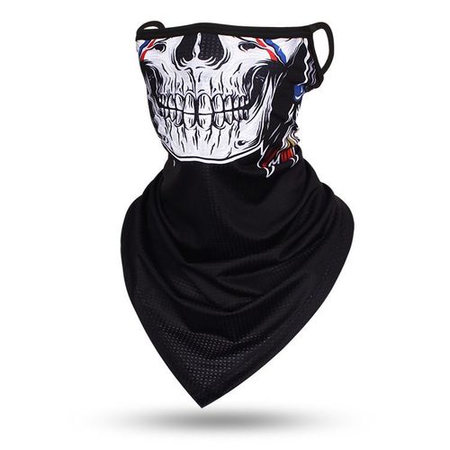Foulard Triangle Fin Coupe-Vent Unisexe,Écharpe Tête De Mort,Bandana,Boucles D'oreille,Cagoule De Sport,Guêtres De Cou,Impression Numérique,Extérieur