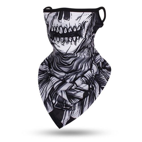 Foulard Triangle Fin Coupe-Vent Unisexe,Écharpe Tête De Mort,Bandana,Boucles D'oreille,Cagoule De Sport,Guêtres De Cou,Impression Numérique,Extérieur