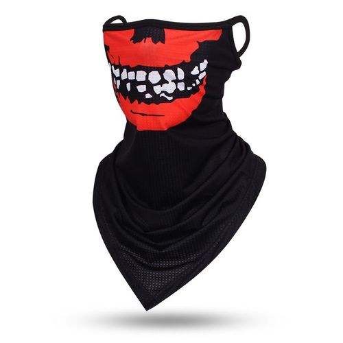 Foulard Triangle Fin Coupe-Vent Unisexe,Écharpe Tête De Mort,Bandana,Boucles D'oreille,Cagoule De Sport,Guêtres De Cou,Impression Numérique,Extérieur