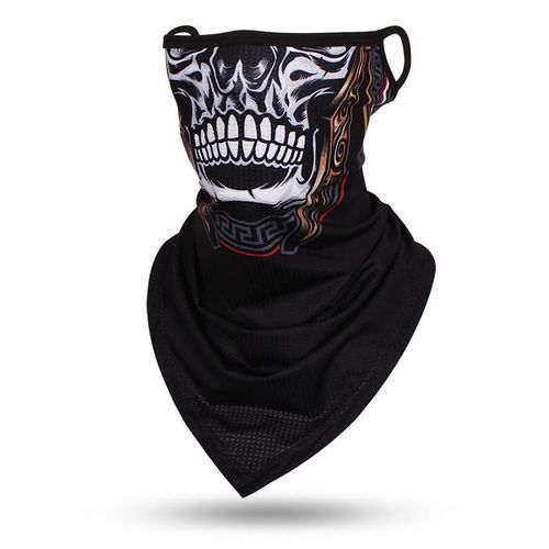 Foulard Triangle Fin Coupe-Vent Unisexe,Écharpe Tête De Mort,Bandana,Boucles D'oreille,Cagoule De Sport,Guêtres De Cou,Impression Numérique,Extérieur