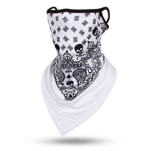 Foulard Triangle Fin Coupe-Vent Unisexe,Écharpe Tête De Mort,Bandana,Boucles D'oreille,Cagoule De Sport,Guêtres De Cou,Impression Numérique,Extérieur