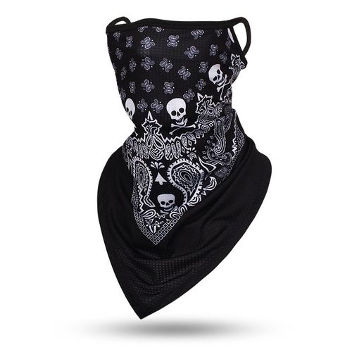 Foulard Triangle Fin Coupe-Vent Unisexe,Écharpe Tête De Mort,Bandana,Boucles D'oreille,Cagoule De Sport,Guêtres De Cou,Impression Numérique,Extérieur