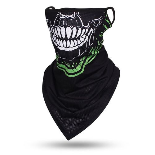 Foulard Triangle Fin Coupe-Vent Unisexe,Écharpe Tête De Mort,Bandana,Boucles D'oreille,Cagoule De Sport,Guêtres De Cou,Impression Numérique,Extérieur