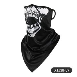 Masque Cagoule Moto- 2Pcs Squelette Skull Halloween Cache Cou