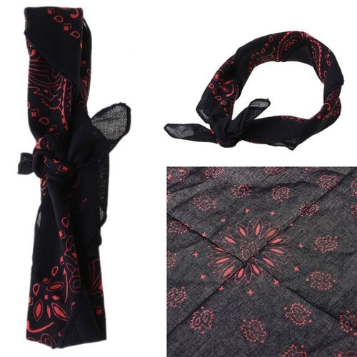 Bandeau De Moto En Coton,Ethnique,Double Paisley Floral Unisexe,Écharpe Carrée,Bandana Hip-Hop