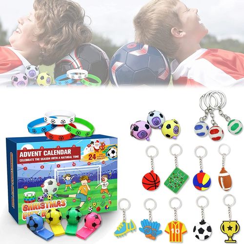 Calendrier De L'avent Football 2022 Pour Enfants,24 Days Countdown World Cup Football Gifts,Cadeaux Football Noël Pour Les Fans Football(B)
