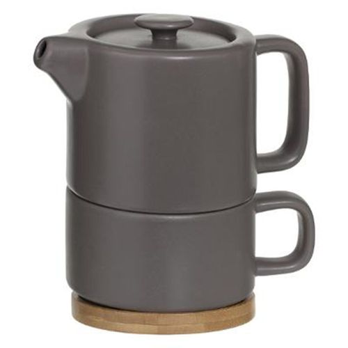 Théière Avec Tasse "Nature" 40cl Taupe
