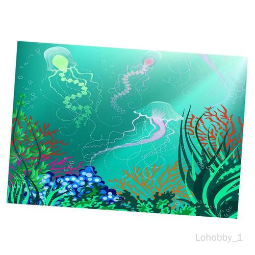 Mur Fond Image De Créature Sous-Marine Décor De Aquarium Fish Tank Paysage Affiche Autocollant Rides 61 * 41cm